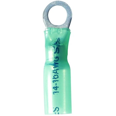 Phillips Connector, Heat Shrink, Elect, Sta-Dry, Ring Terminal, 16-14Ga, No. 10, Blue 1-1923